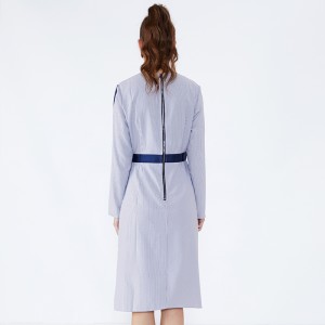 Długie rękawy na studniówkę w paski, damskie biuro Kobieta Odzież Gaun Designs Dress JSW2832