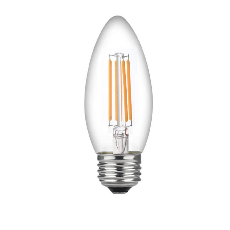 60-watowe żarówki kandelabrowe LED Medium Base, kandelabry, ściemnialne jasne żarniki 60-watowe żarówki LED (zużywa tylko 4,5 wata), żarówki z żarnikiem LED C37