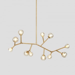 Prosta osobowość Szkło Żelazo Salon Jadalnia Hotelowy żyrandol Km2149