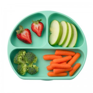 Odporne na ciepło silikonowe okrągłe dzielone talerze dla dzieci