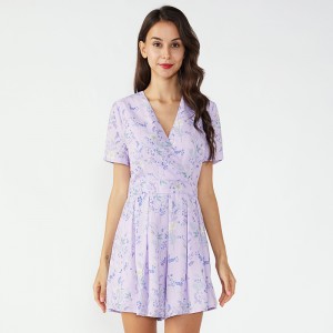 Kombinezon damski z nadrukiem szyfonowym typu Onesie