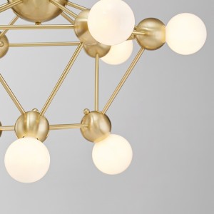 Nowe szklane proste artystyczne metalowe osobowościowe mody żyrandol km2134