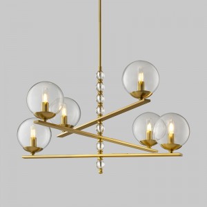 Modern Art Design Salon Moda Szklany kula żyrandol Km2131