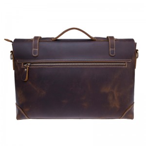 Wysokiej jakości torba na ramię z prawdziwej skóry szalona męska torba na laptopa