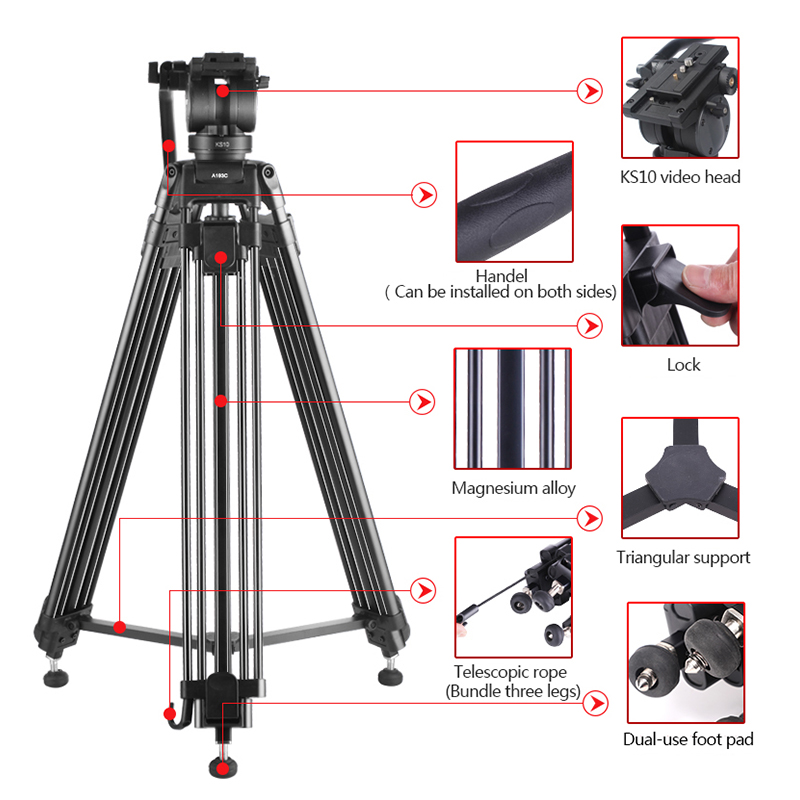 Diat A193C KS10 Profesjonalna aluminiowa podróżna statyw fotograficzny