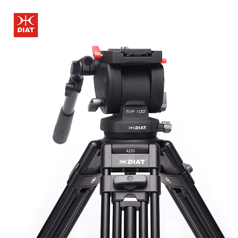 DIAT A223TVP100 Trójwymiarowy statyw hydrauliczny z głowicą Stabilny stabilny statyw do kamery Stojak do nagrywania filmów