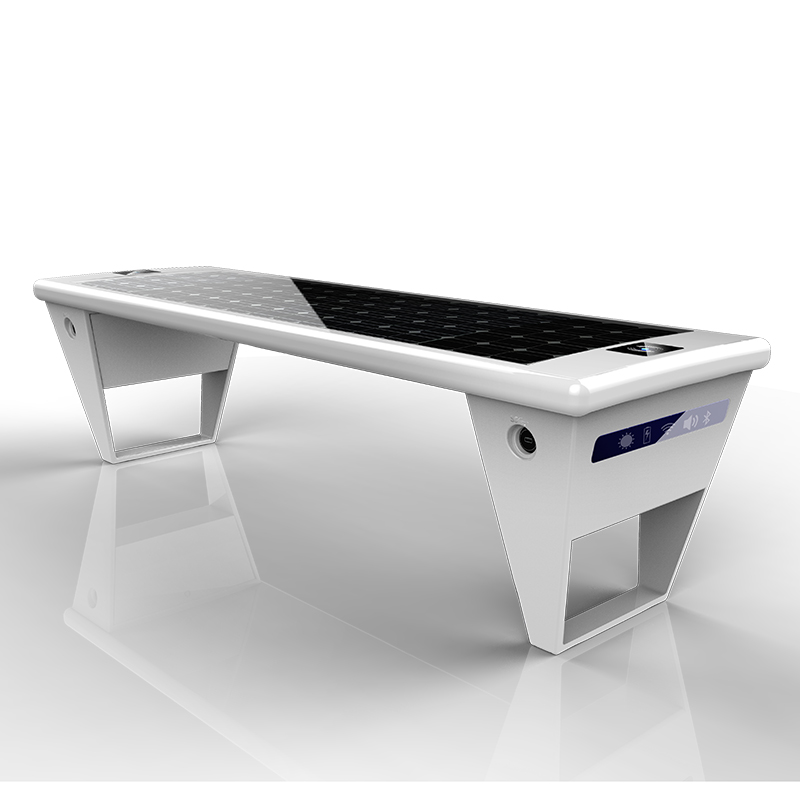 Inteligentna ławka do mebli miejskich z panelem słonecznym do ładowania telefonu komórkowego
