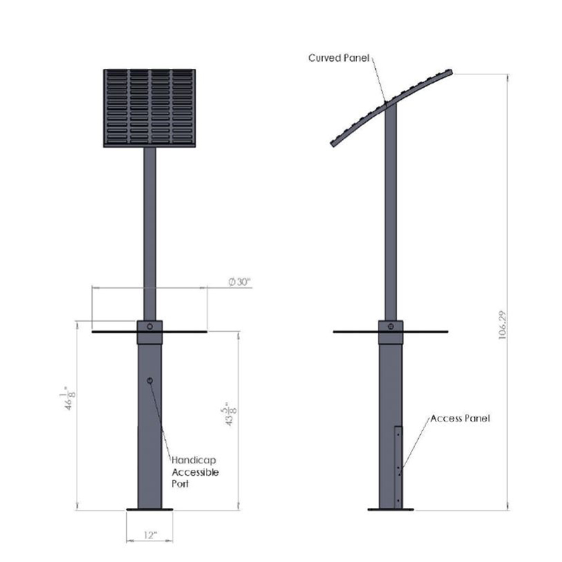 Solar Power Outdoor Inteligentna reklama Telefon komórkowy Stacja ładująca słup dla telefonów komórkowych