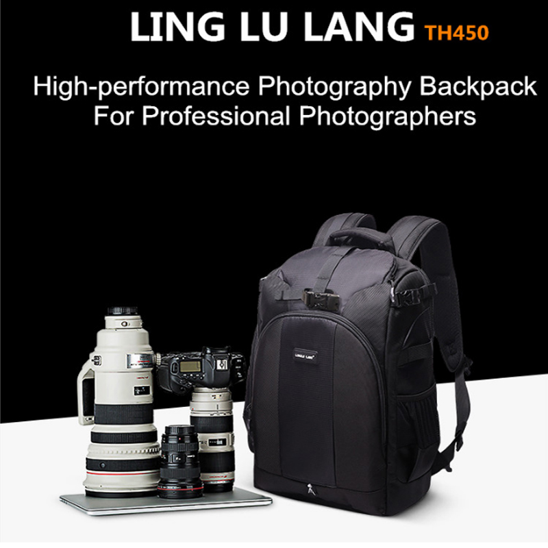 DIAT TH450 NOWY nowoczesny nylon wodoodporny czarny aparat fotograficzny plecak osłona przeciwdeszczowa plecak na statyw
