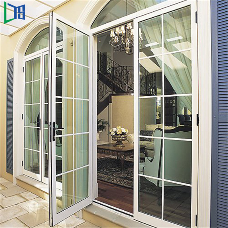 Aluminiowe aluminiowe drzwi w stylu europejskim Stalowe drzwi z siatki stalowej Drzwi wewnętrzne Aluminiowe podwójne drzwi skrzydłowe