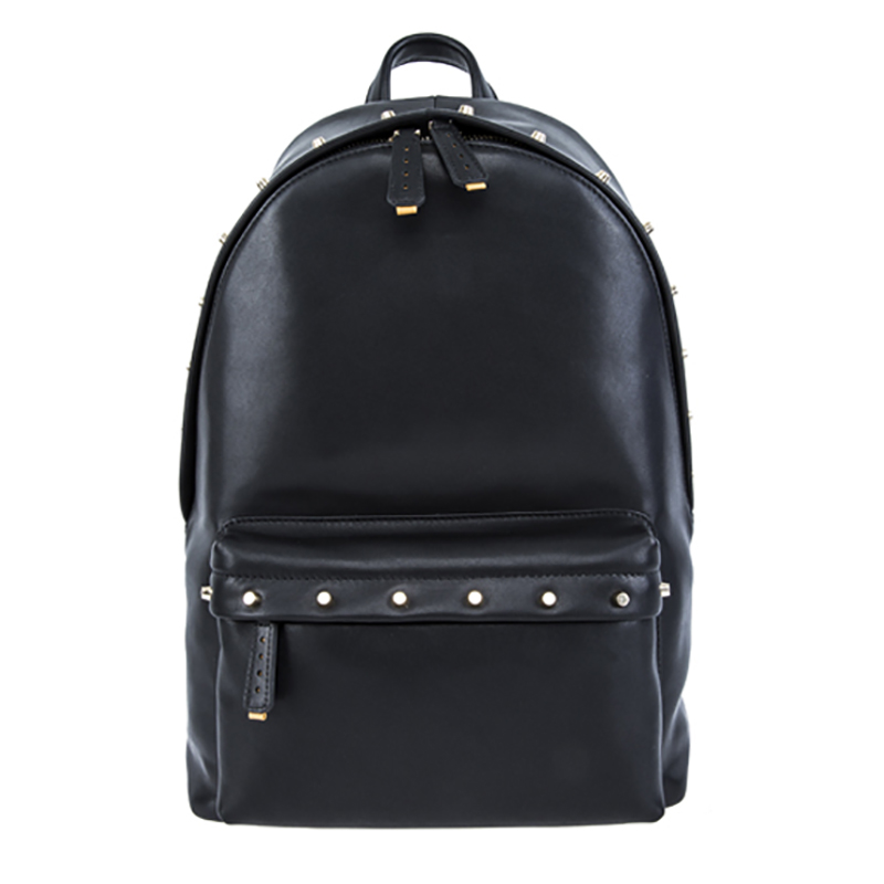 18SA-6841F Męski plecak z kieszenią na zamek błyskawiczny ozdobiony czarnym, najwyższej jakości przednią kieszenią z kieszenią na laptopa