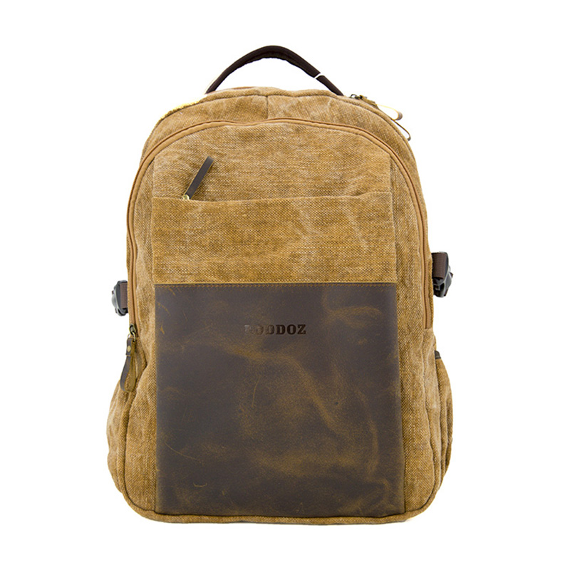 19SC-7911D profesjonalny producent wytrzymałego plecaka z płótna skórzanego w stylu vintage
