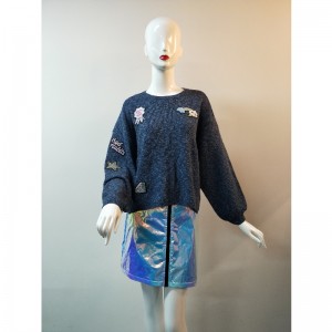 SWETER Z KARTONAMI DAMSKIM RLWS0013F