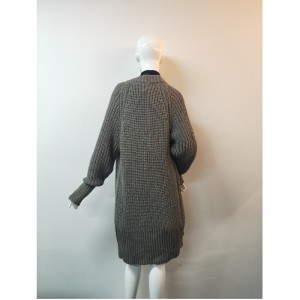 SZARY CARDIGAN SWEATER RLWS0033F