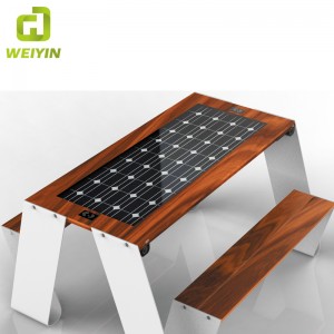 Outdoor Mobile Phone Charging Smart Solar Picnic Steel Table Bench Dostawca