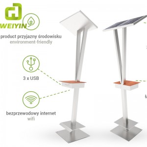 Minimalistyczny design Inteligentna stacja ładująca z telefonem komórkowym USB zasilana energią słoneczną dla społeczności i parków