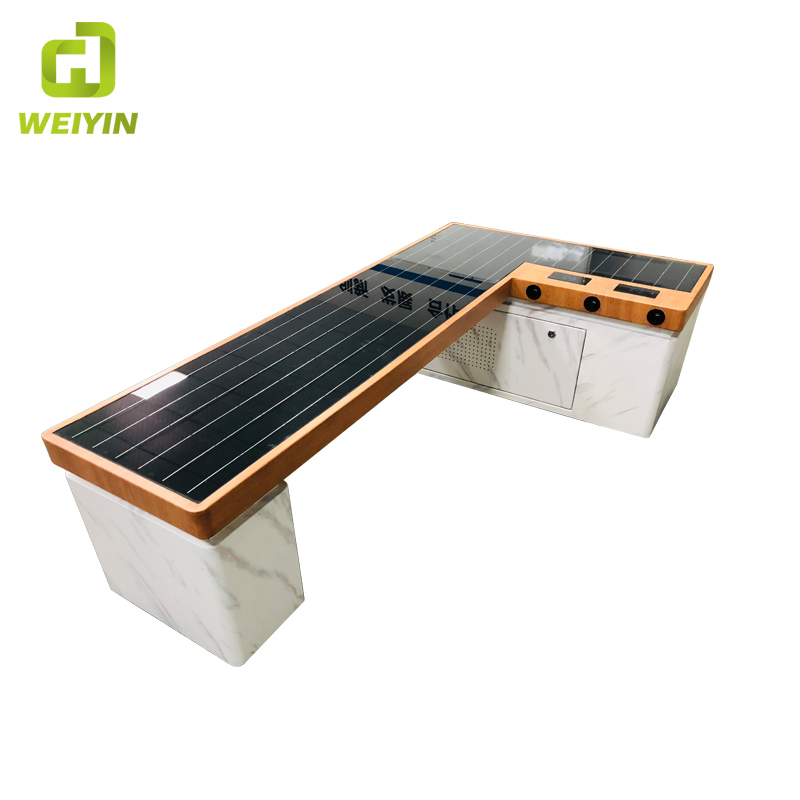 Nowoczesny design Smart Solar Power Telefon Ładowanie mebli Backless Metal Bench for Outdoor