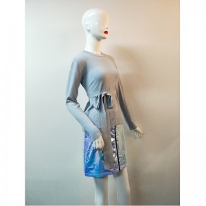 SZARY PASEK SWETER RLWS0066F