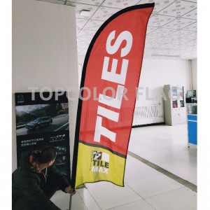 Wysokiej jakości hurtowa 16-stopowa flaga z piórami plażowymi z elastycznym słupkiem