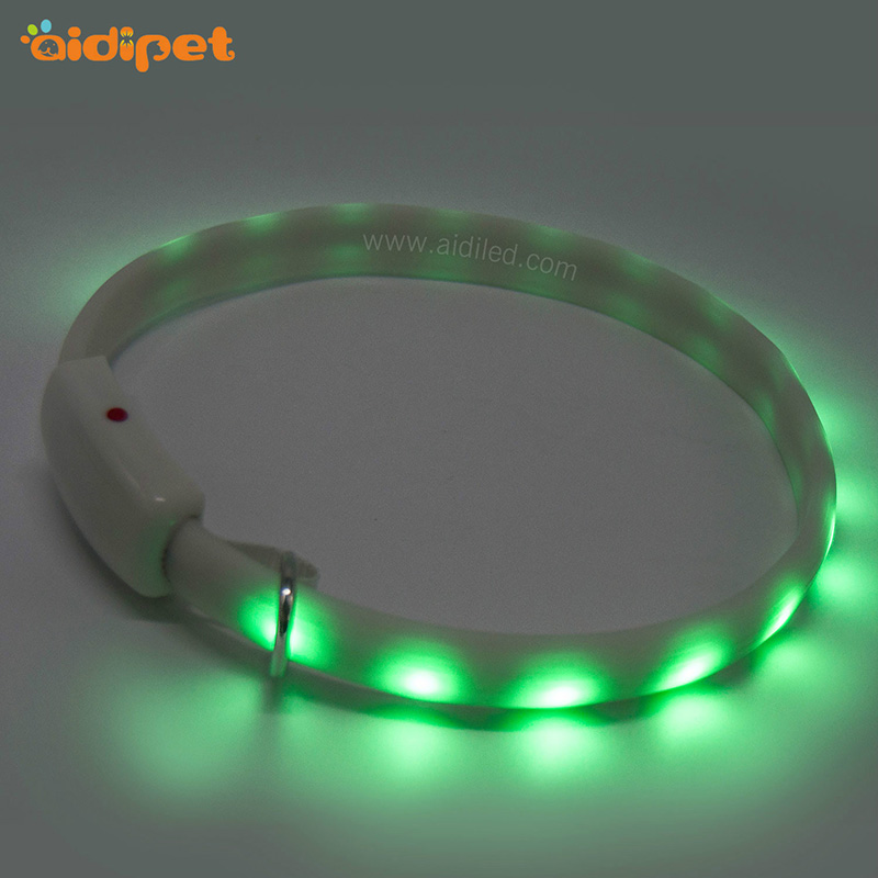 Pet Gift Silikon Spersonalizowana kolorowa obroża dla psa LED elektroniczna obroża dla psa