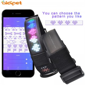 Hurtownia obroży nylonowej z okrągłym sznurkiem Zintegrowana smycz trakcyjna z miganiem ekranu