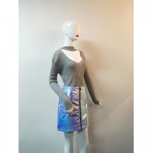 SZARY SWETEREK DAMSKI RLWS0085F