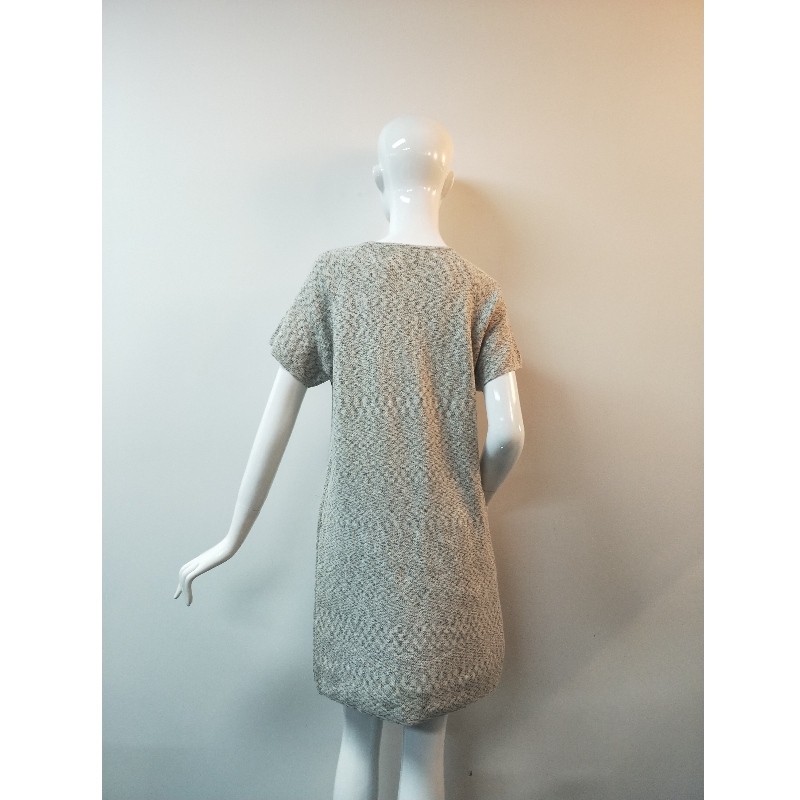 SZARY KRÓTKI RĘKAW LONGLINE SWEATER RLWS0086F