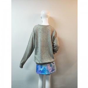 SZARY LONG-SLEEVE SWEATER RLWS0089F
