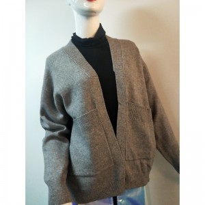 SZARY CARDIGAN SWEATER RLWS0090F