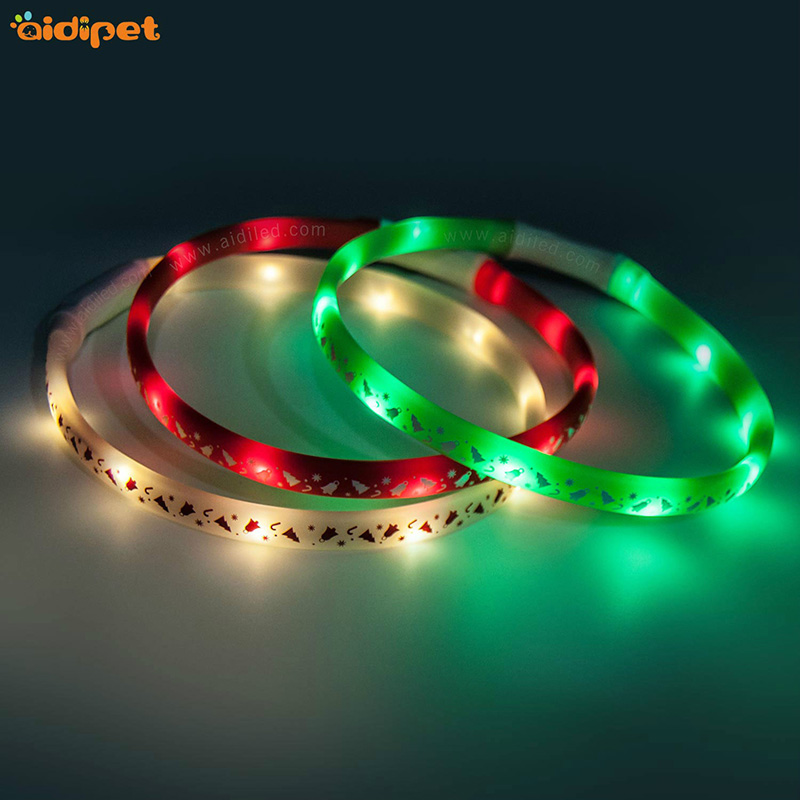 Moda Led Pet Light Up Dog Charging Silikon Podświetlany Odblaskowy Led Śledzenie psa Wodoodporny obroża na naszyjnik