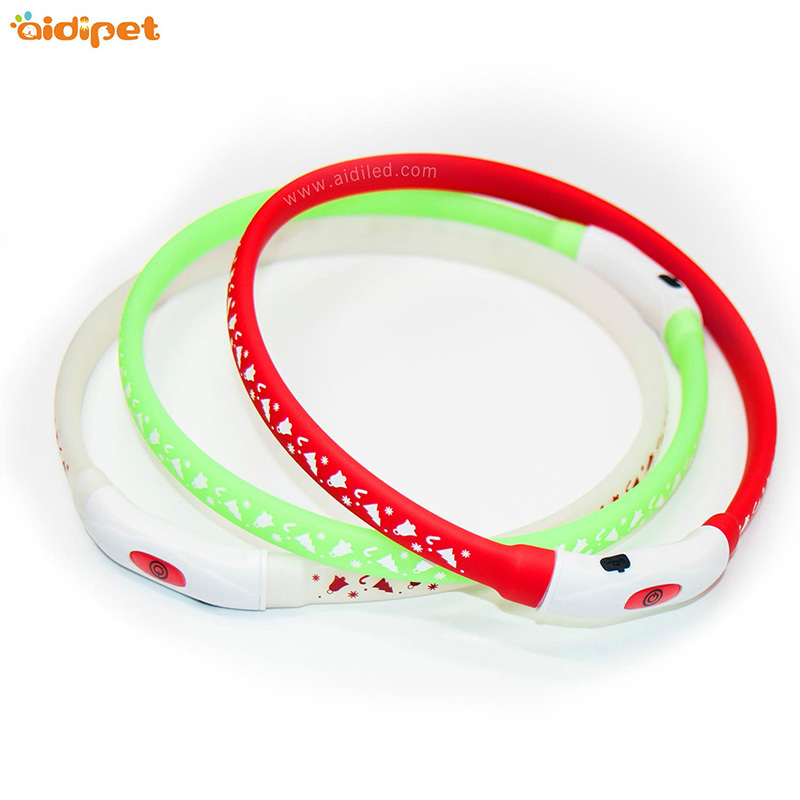 Moda Led Pet Light Up Dog Charging Silikon Podświetlany Odblaskowy Led Śledzenie psa Wodoodporny obroża na naszyjnik