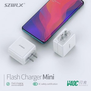WEX - V40C OPPO VOOC zasilacz do ładowania flash, ładowarka ścienna, ładowarka podróżna