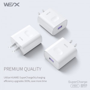 WEX - V50C 22.5W HUAWEI Superfast Charge zasilacz, ładowarka ścienna, ładowarka podróżna sparowana z kablem 5A