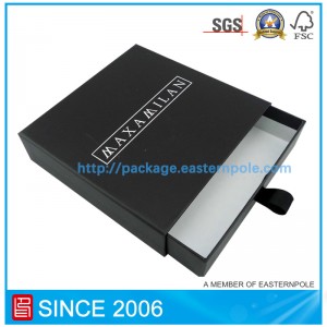 Czarna sztywna kartonowa szuflada