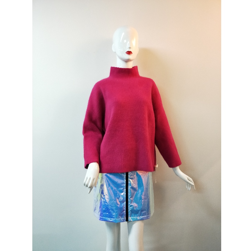 RÓŻOWY WYSOKI KOLOROWY SWETER DAMSKI RLWS0113F