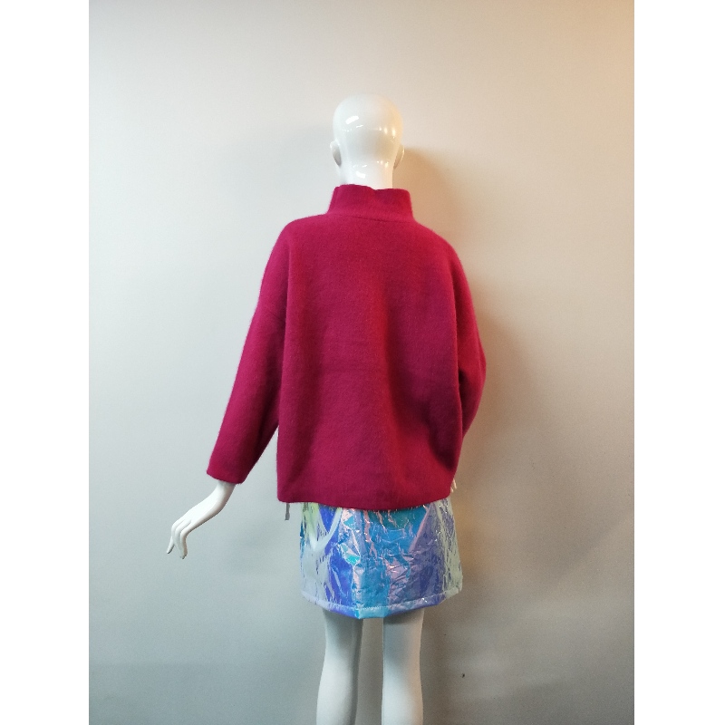 RÓŻOWY WYSOKI KOLOROWY SWETER DAMSKI RLWS0113F