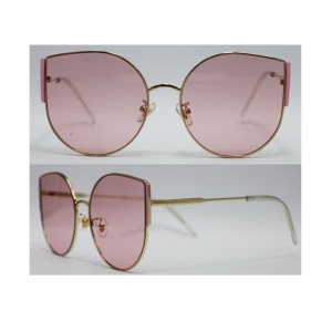 Hurtownia niestandardowych logo Metalowe okulary przeciwsłoneczne Kobiety Big Cat Eyes Frame