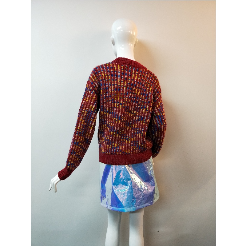 KOLOROWY SWETER Z KREWĄ SZYI RLWS0120F