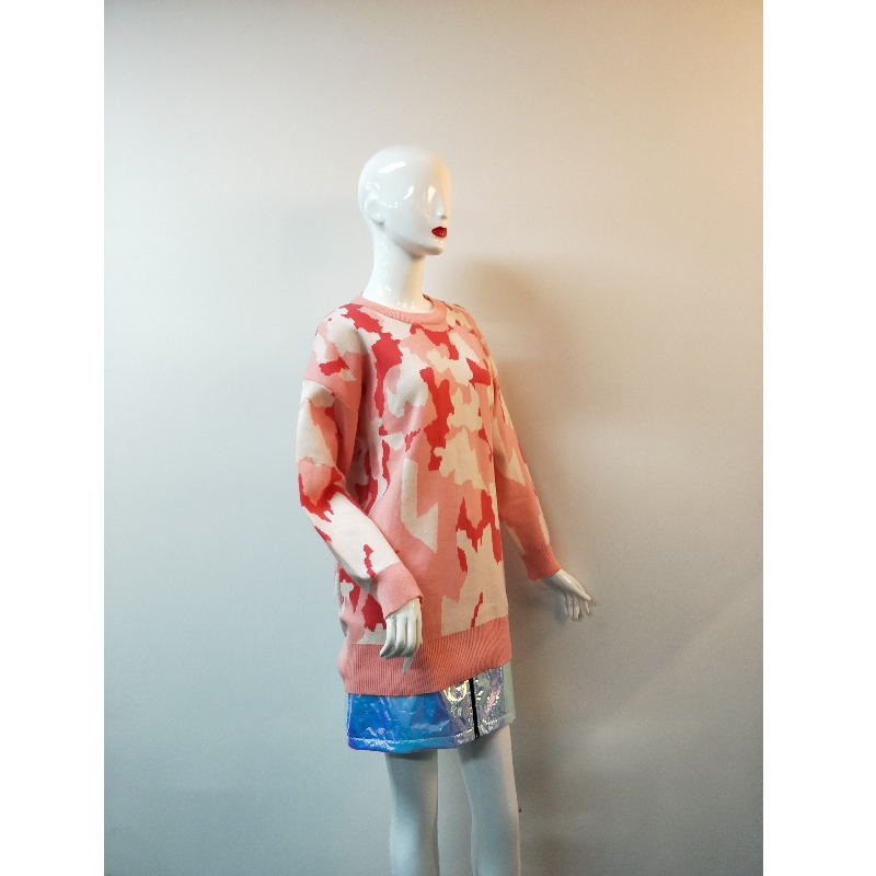 SWETER RÓŻOWY KONTRAST RLWS0123F