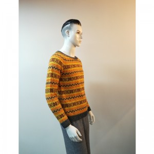SWETER POMARAŃCZOWY DRUKUJĄCY RLMS0012F