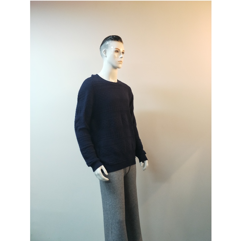 GRANATOWY SWETER Z ZAŁOGĄ RLMS0044F