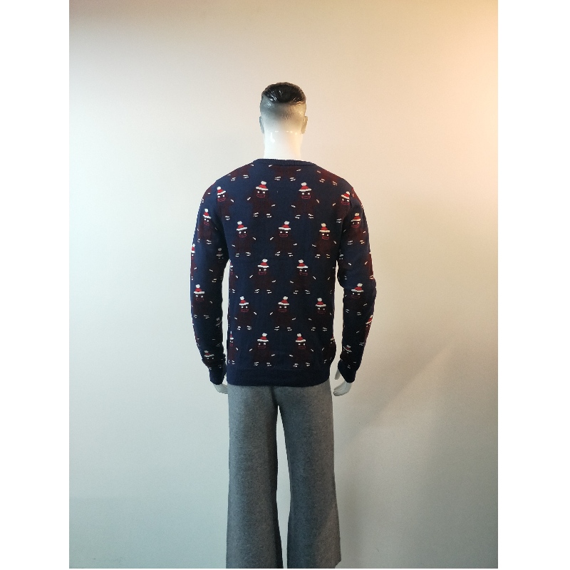 SWETER Z NADRUKIEM W PASKACH RLMS0053F