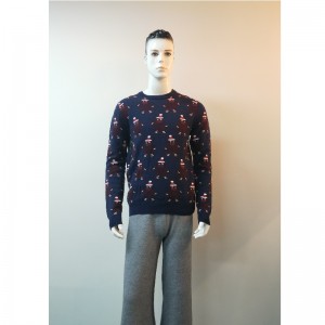 SWETER Z NADRUKIEM W PASKACH RLMS0053F