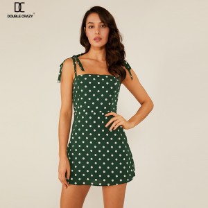 Hurtownia Oem Wysokiej jakości odzież Casual Lato Boho Polka Dot Dress