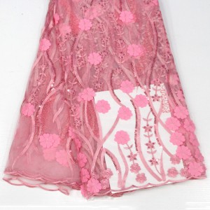 3d kwiat koronki z cekinami wysokiej jakości afryki francuski koronki tkaniny na wesele hafty koronki tkaniny netto