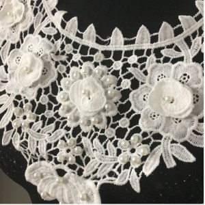 Nowy kołnierzyk na szyję z koronką z aplikacją koralików