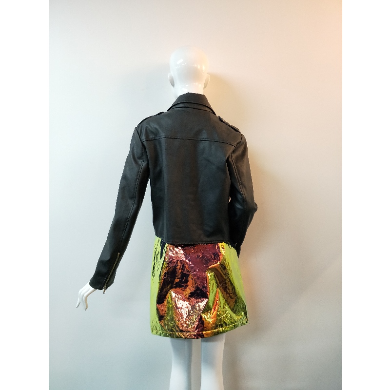 BLACK PU BIKER JACKET RLWPJ0010N