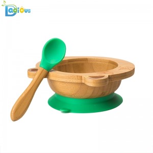 Akcesoria do karmienia dziecka Bambusowa płyta ssąca Baby BPA Free Baby Bamboo Spoon Płyty ssące dla małych dzieci Bambus