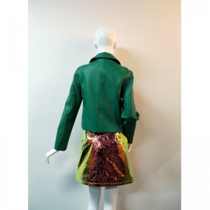 GREEN PU BIKER JACKET RLWPJ0011N