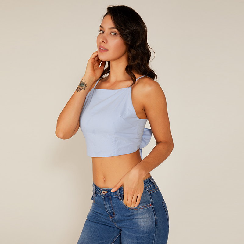 Wysoka jakość Factory Oem / Dom Halter Neck Bow-Knot Bluzka Sexy Camisole Tank Top